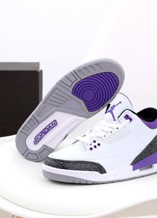 Женские кроссовки nike air jordan retro 3 white violet 36-37-38-39-40