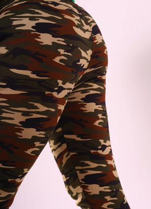 Женские спортивные штаны, флис, милитари5 фото