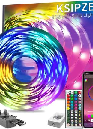 Ksipze 30 метровая светодиодная led смарт лента rgb music sync изменение цвета, светодиодные фонари с пультом