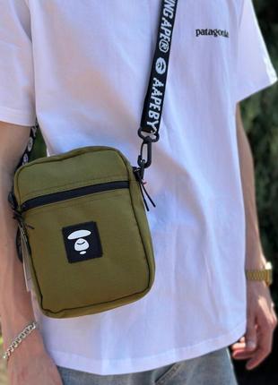 Месенджер[барсетка] aape, сумка бейп bape через плече зелена, месенджер через плечо чоловічий кархарт стусі