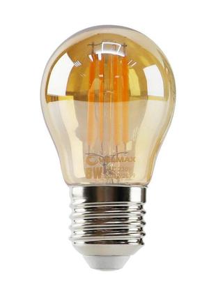 Led лампа velmax v-filament-amber-g45, 6w, e27, 2500k, 600lm