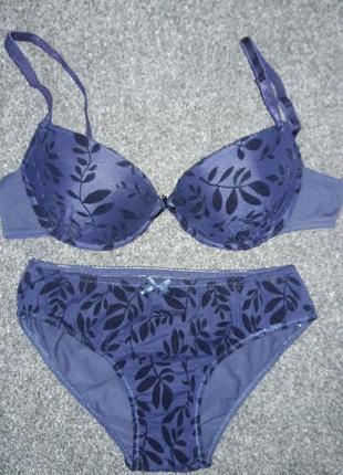 Комплект нижнего белья jadea 4677 blu push up + slip1 фото