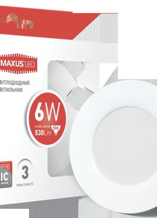 Led светильник точечный врезной maxus sdl, 6w теплый свет (1-sdl-003-01)