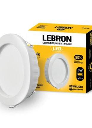 Led светильник lebron l-dr-1241, 12w, 900lm, 4100k, встроенный
