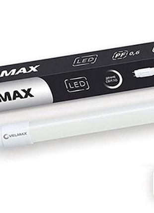 Led лампа velmax v-t8, 9w, 600мм, g13, 6200k, 900lm, угол 320 °1 фото