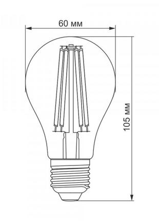Светодиодная лампа груша titanum  filament a60 7w e27 2200k бронза3 фото