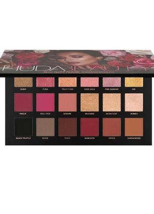 Палетка тіней huda beauty rose gold3 фото