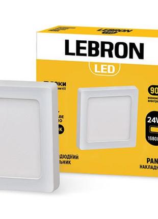 Led светильник lebron l-pss-2465, 24w, накладной, 6500k, с блоком питания