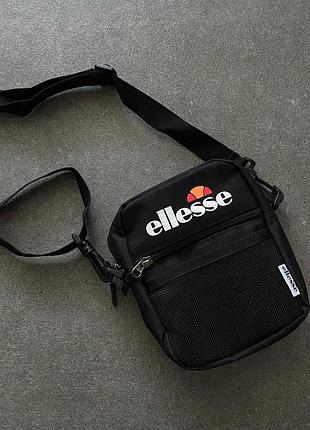 Месенджер[барсетка] ellesse, сумка еліс чорна через плече, месенджер через плечо бананка