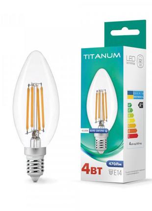 Led лампа titanum  filament c37 4w e14 4100k