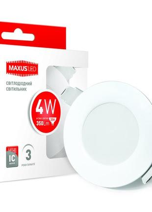 Led світильник точковий врізний maxus sdl, 4w тепле світло (1-sdl-001-01)1 фото