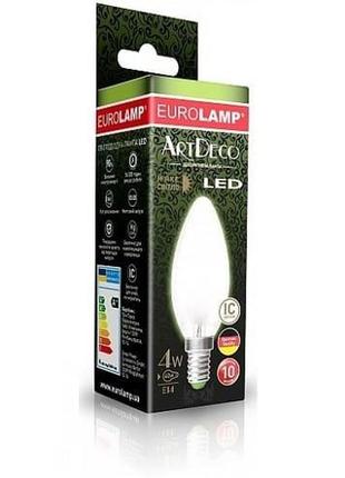 Eurolamp led лампа свеча ardeco 4w e14 2700k (4260410488294)