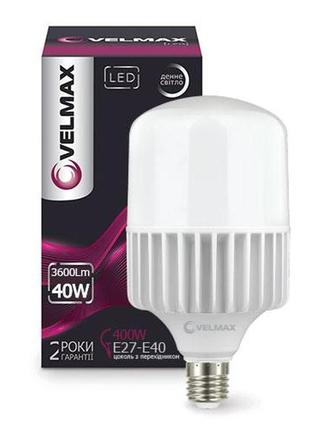Led лампа velmax v-a100, 40w, е27-e40, 6500k, 3600lm