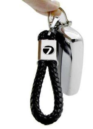 Брелок для ключів авто з якісної, плетений з логотипом lexus, колір чорний9 фото