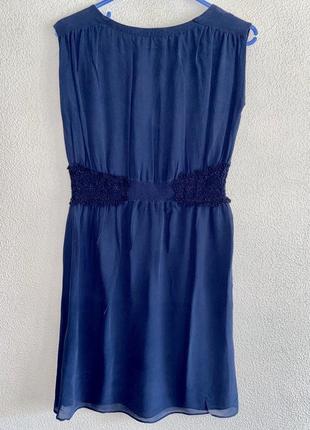 Шелковое синее платье сарафан туника massimo dutti2 фото