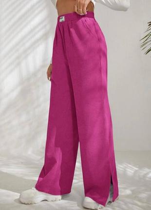 Женские вельветовые брюки палаццо барби4 фото