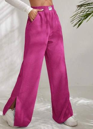 Женские вельветовые брюки палаццо барби1 фото