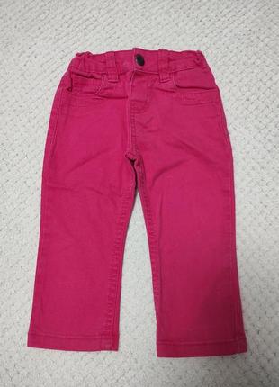 Коттоновые брюки для девочки цвет малиновый1 фото