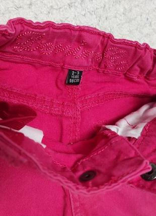 Котонові штани для дівчинки колір малиновий2 фото