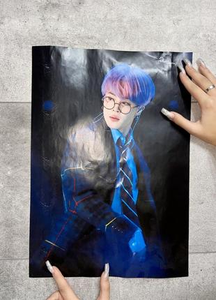 Большой постер bts и значки в подарок