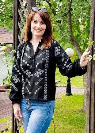 Невероятно красивая и качественная женская вышиванка лён/вышитая рубашка, украинская одежда8 фото