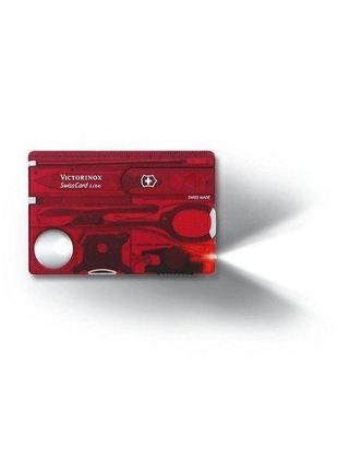 Багатофункціональна швейцарська карта-ніж victorinox swisscard 13 інструментів червоний (0.7300.t)