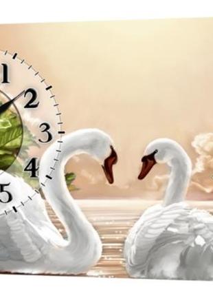 Настінний годинник profart на полотні 30 x 53 см лебеді (k-249_s)