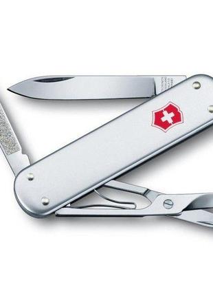 Швейцарський складаний ніж victorinox money clip 74 мм 5 функцій сріблястий із затискачем для грошей