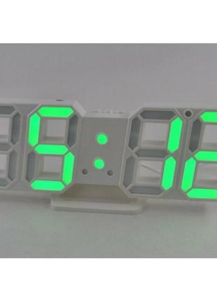Настільний годинник led електронні світлодіодні usb 22,5см зелені (art-6801)10 фото