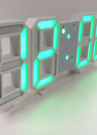 Настільний годинник led електронні світлодіодні usb 22,5см зелені (art-6801)9 фото