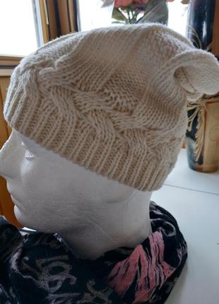 Шапка ostin вязанная шапочка молочная зимняя