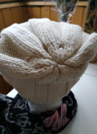 Шапка ostin вязанная шапочка молочная зимняя2 фото