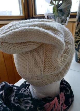 Шапка ostin вязанная шапочка молочная зимняя3 фото