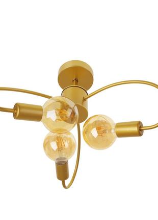 Люстра із золотистим покриттям на 3 лампочки в спальню br-01 607c/3 e27 g