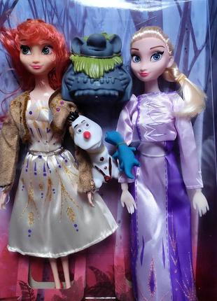 Куклы холодное сердце анна и эльза со снеговиком гномом и ящерицей наляля3 фото