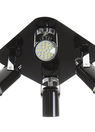 Светильник настенно-потолочный спот поворотный накладной htl-172/4 gu10 bk