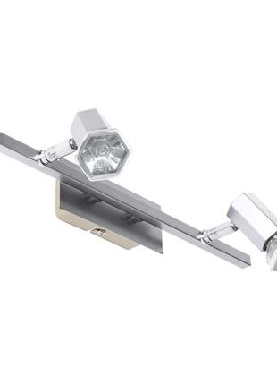 Светильник настенно-потолочный спот поворотный накладной htl-23/2 brushed cr/cr