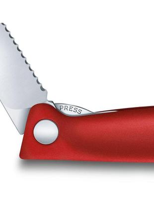 Кухонний ніж victorinox swiss classic foldable paring knife складаний, червоний, 11 см (6.7831.fb)4 фото