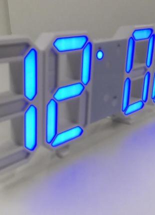 Настільний годинник led електронні світлодіодні usb 22,5см сині (art-6802)10 фото