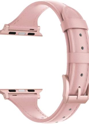 Wearlizer тонкий шкіряний рожевий рожевий сумісний з apple watch band 38mm 40mm 41mm жінки для iwatch se, верхній шкіряний тонкий