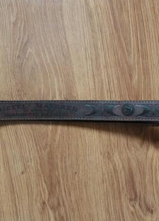 Прочный качественный кожаный ремень пасок пояс настоящий мужской бренд diesel