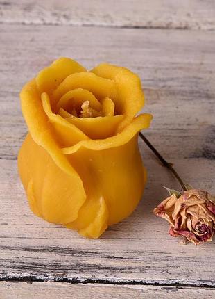 Свічка воскова з натурального бджолиного воску "троянда" zigrivay (6х5см)