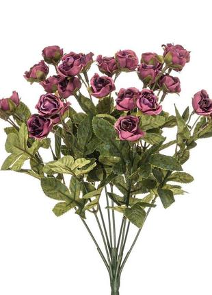 Штучна троянда кущова букет, фіолетовий1 фото