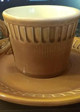Вінтажна кавова пара зик конаково чашка з блюдцем