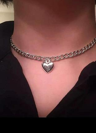 Чокер ланцюжок срібляста прикраса на шию ланцюг