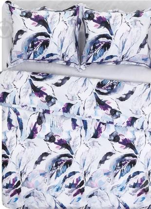 Комплект постільної білизни viana 2 білий з принтом la nuit (без простирадла)