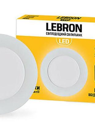 Led светильник lebron l-pr-641, 6w, встроенный, d.120x19mm, 4100k, 420lm, угол 120 °