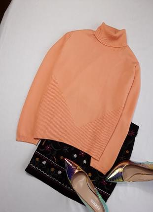 Шерстяной персиковый свитер4 фото