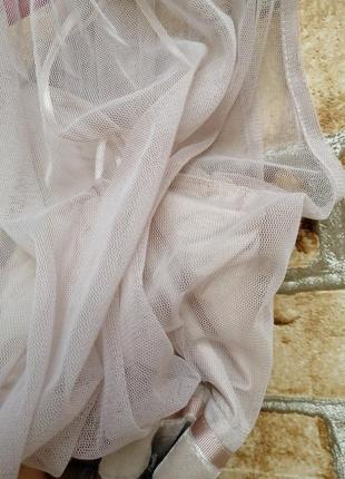 Фатиновое нюдовое платье5 фото