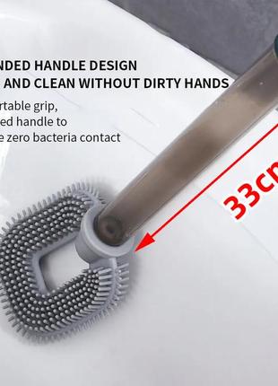 Ершик щётка силиконовая для унитаза с дозатором, 40 см